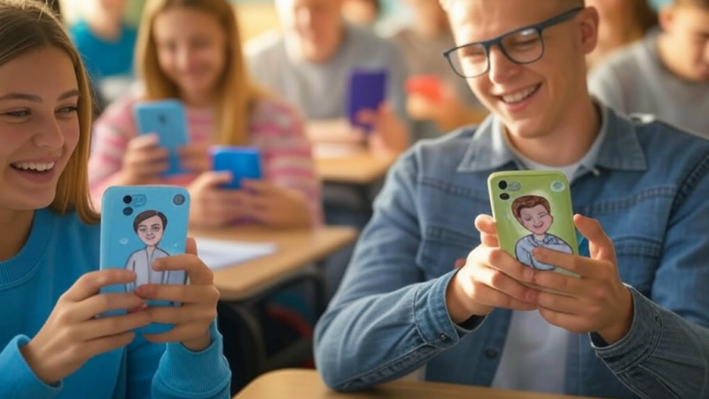 Estonian students using AI tools in a classroom for personalized learning.Image