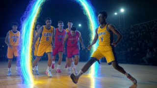 A dynamic graphic illustrating the top 20 transfer additions in Mountain West basketball for 2025, featuring key players like Dylan Andrews and Drew Fielder, and their potential impact on team dynamics.Image